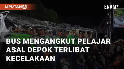 VIDEO: Bus Mengangkut Pelajar SMK Asal Depok Terlibat Kecelakaan di Ciater Subang