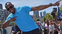 Pelari asal Jamaika Usain Bolt dalam sebuah acara di Melbourne, 4 November 2016. (AFP/Paul Crock)
