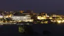 Pusat kota dengan tempat pertemuan G7 Le Bellevue (tengah) di Biarritz, Prancis barat daya (21/8/2019). KTT tahunan negara-negara Kelompok Tujuh (G7) ke-45 akan berlangsung 24 hingga 26 Agustus di resor tepi laut Biarritz, Prancis. (AP Photo/Markus Schreiber)