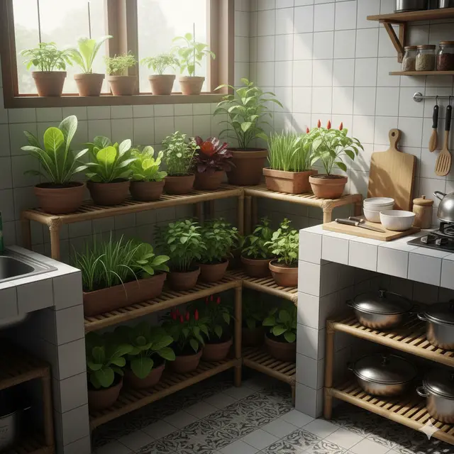 Kebun sayur dekat dapur (Foto: Gemmini AI)