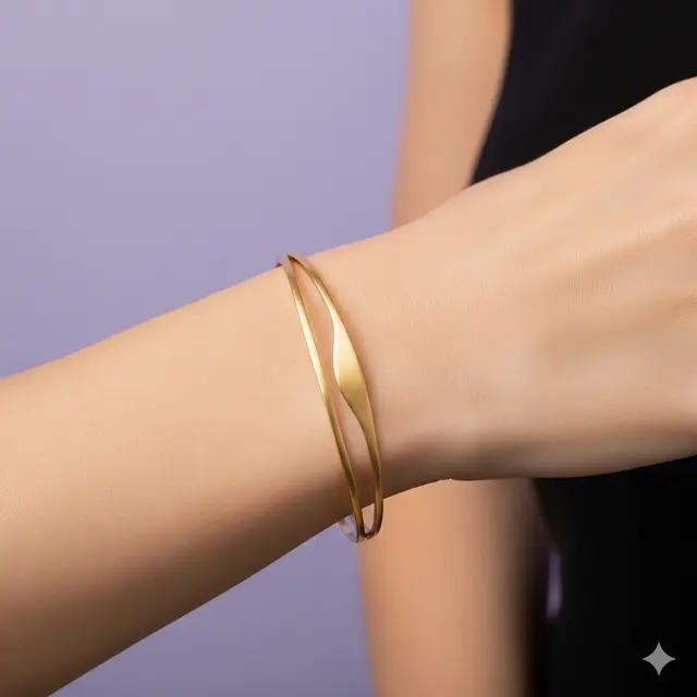 Gelang Emas Model Bangle Polos Elegan. Gemini