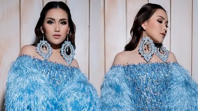 7 Pemotretan Terbaru Ayu Ting Ting, Tampil Menawan dengan Dress Biru