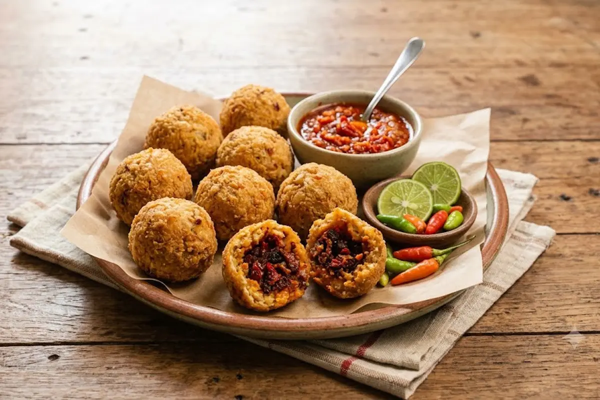 Resep Bola Bola Tempe Isi Sambal Mercon