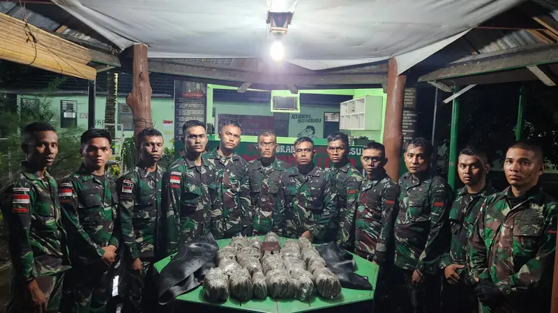 TNI Kembali Gagalkan Penyelundupan Ganja di Perbatas RI-PNG Lewat Ban Dalam