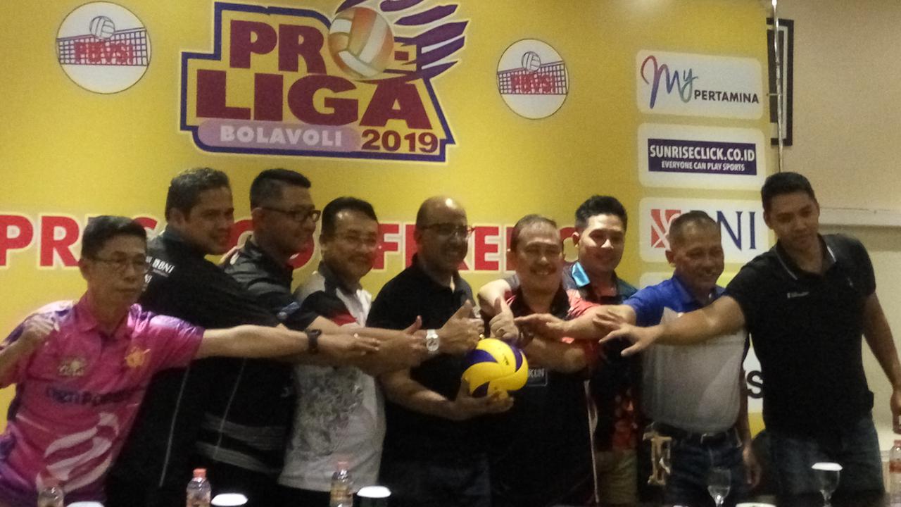 Suasana jumpa pers jelang babak final Proliga 2019