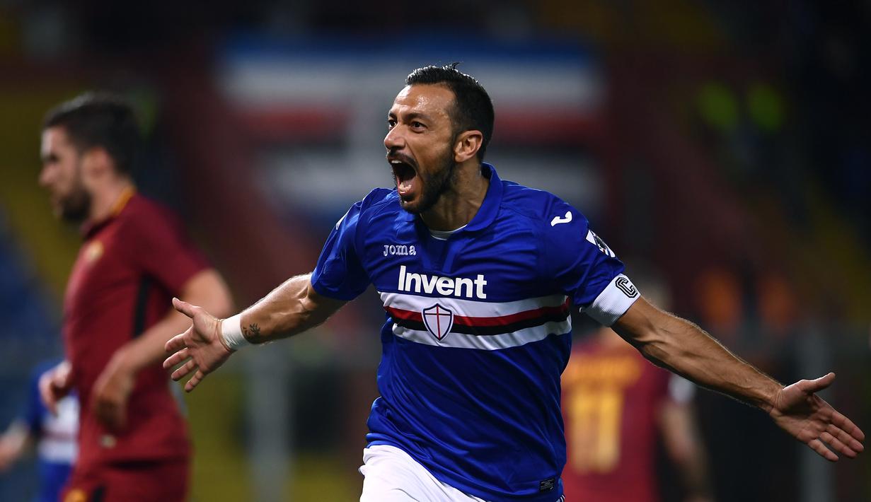 2. Fabio Qualiarella - Penyerang Italia terkenal makin bersinar di usia senja. Selepas ditinggal Di Natale, Serie A Italia punya Quagliarela yang makin bersinar bersama Sampdoria. (AFP/Marco Berterello)