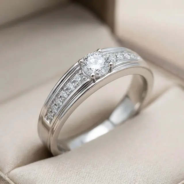 Ilustrasi Model Cincin Meramping Atas dengan Aksen List Tegas