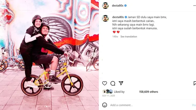 Momen indah kebersamaan Natasha Rizky dan Desta. (Foto: Instagram/desta80s)