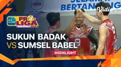 Berita video highlights laga pekan ketiga putaran pertama PLN Mobile Proliga 2023 kategori putra antara Kudus Sukun Badak melawan Palembang Bank Sumsel Babel, Sabtu (21/1/2023).