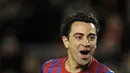 8. Xavi Hernandez - Dalam banyak hal, pemain yang sangat dicintai Bercelonista selalu melayani setiap rekan di setiap tim yang ia perkuat. Karena kalian tidak akan pernah melihat pemain dengan umpan lebih banyak dari Xavi. (AFP/Lluis Gene)