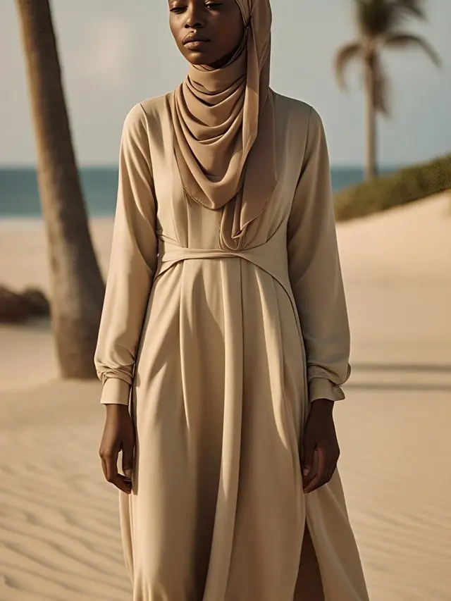 Gamis Straight Cut Warna Dusty Gold atau Champagne