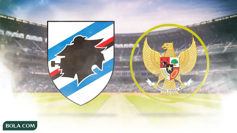 Logo Sampdoria dan Logo Garuda Timnas Indonesia