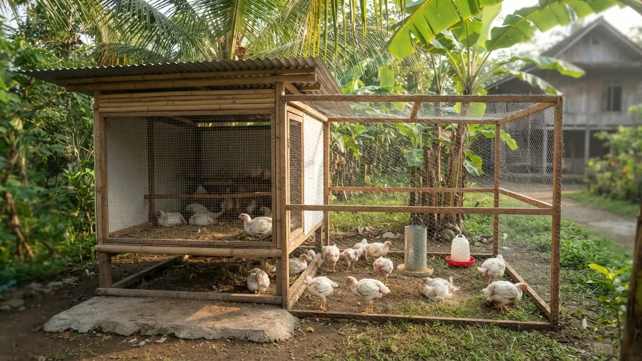 Model Kandang Ayam Broiler untuk 10 Ekor
