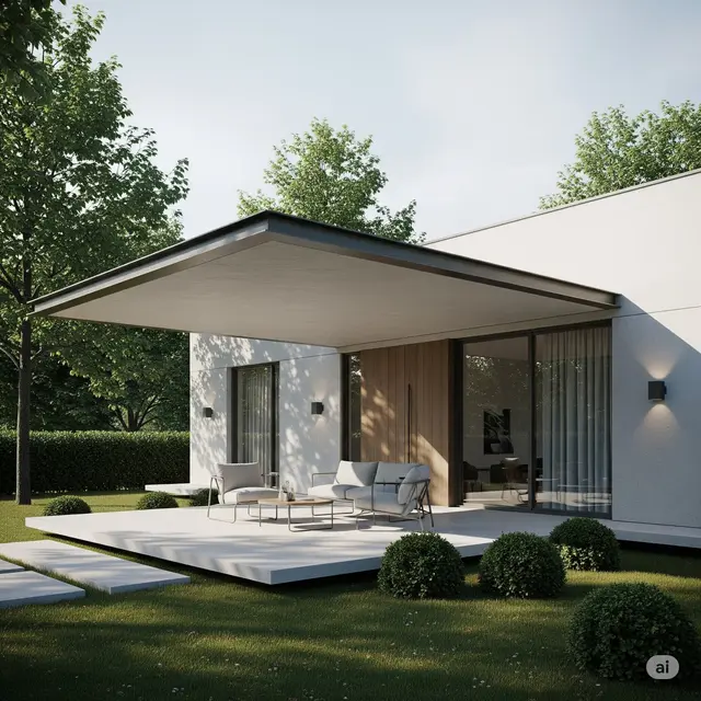 Model Kanopi Teras Depan Rumah Minimalis. Foto: Gemini