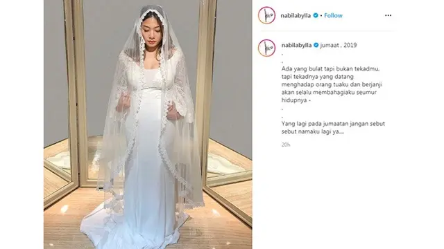 Unggah Foto Pernikahan, Ini 8 Pesona Nabila Putri Saat Pakai Gaun