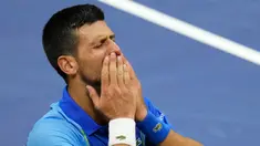 Ekspresi petenis Serbia Novak Djokovic usai mengalahkan petenis Rusia Daniil Medvedev pada final tunggal putra kejuaraan tenis US Open 2023 di New York, Amerika Serikat, Minggu (10/9/2023). (AP Photo/Mary Altaffer)