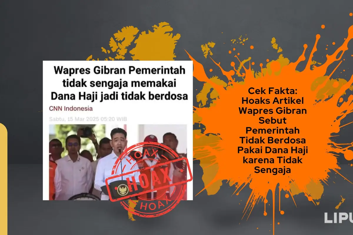Cek fakta artikel Wapres Gibran pakai dana haji tidak berdosa