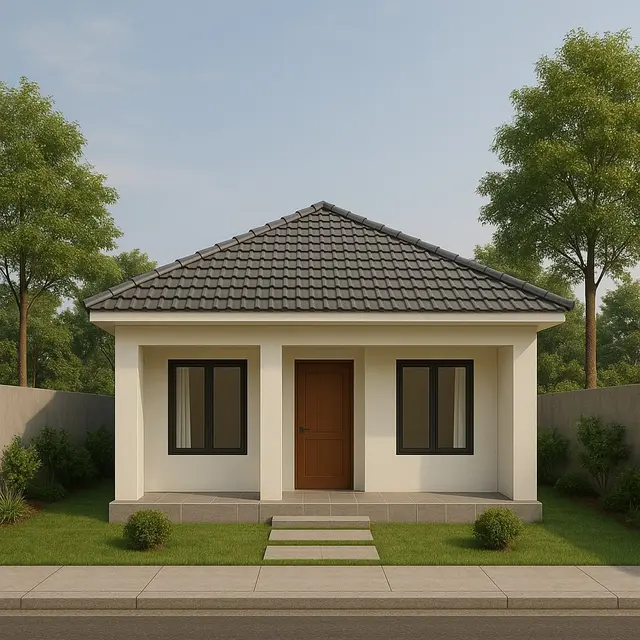 Model Rumah 6x9 2 Kamar Tidur Tanpa Garasi