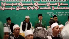 Ketum PPP, Djan Faridz hadir dalam puncak Harlah ke-42 PPP di Gedung DPP PPP, Jakarta, Senin (5/1/2015). (Liputan6.com/Faizal Fanani)