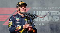 Pembalap Red Bull Racing Max Verstappen menjadi yang tercepat pada balapan Formula Satu Grand Prix Amerika Serikat di Sirkuit of the Americas di Austin, Texas, pada Minggu 19 Oktober 2025 waktu setempat atau Senin 20 Oktober 2025 dini hari WIB. (Jim WATSON/AFP)