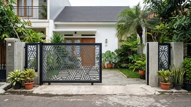 Gerbang Rumah Kecil dengan Desain Simpel Tapi Berkelas