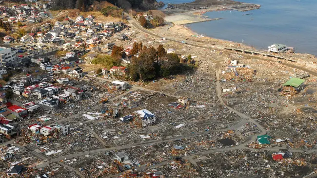 Wilayah Sukuiso yang terdampak tsunami Tohoku di Jepang pada 2011. (Sumber Library of Congress)