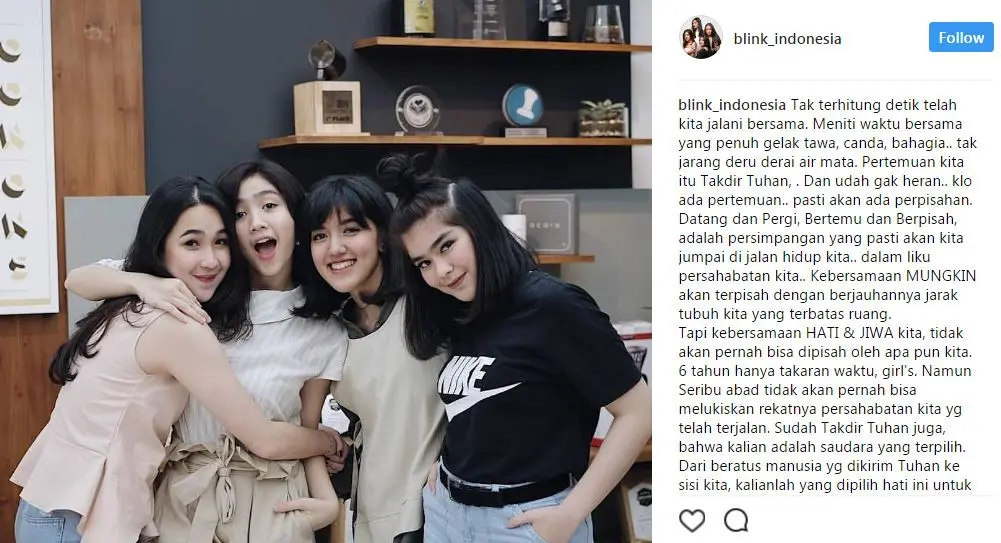 Grup vokal Blink resmi bubar? [foto: instagram.com/blink_indonesia]
