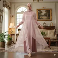 Tren Gamis Layer Modern Rok Depan Pendek untuk Lebaran  (Foto: Gemini AI)