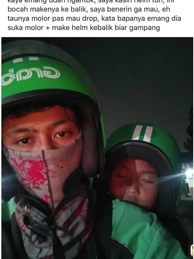 6 Potret Penumpang Ojek Online Peluk Driver karena Ketiduran Ini Bikin Tepuk Jidat