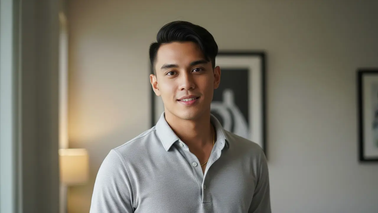 Model Rambut Pria Pendek Comma Hair/ Ilustrasi AI