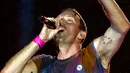 <p>Vokalis dari band rock Inggris Coldplay, Chris Martin tampil pada festival musik Rock in Rio di Rio de Janeiro, Brasil, Minggu (11/9/2022). (AP Photo/Bruna Prado)</p>