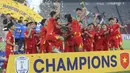 Keberhasilan ini membawa Vietnam mencatatkan hattrick juara Piala AFF U-23 sekaligus mempertegas dominasi mereka di kawasan Asia Tenggara. (Bola.com/M Iqbal Ichsan)