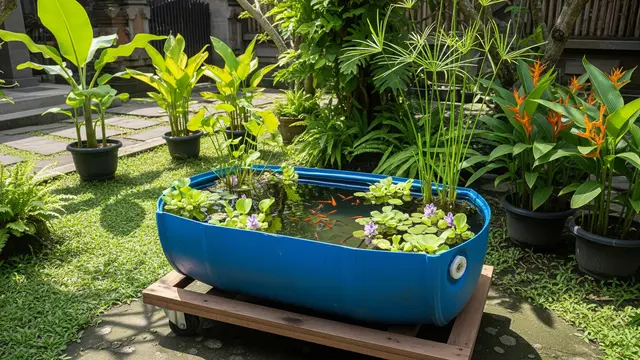 Model Kolam Ikan dari Drum Bekas/Ilustrasi AI