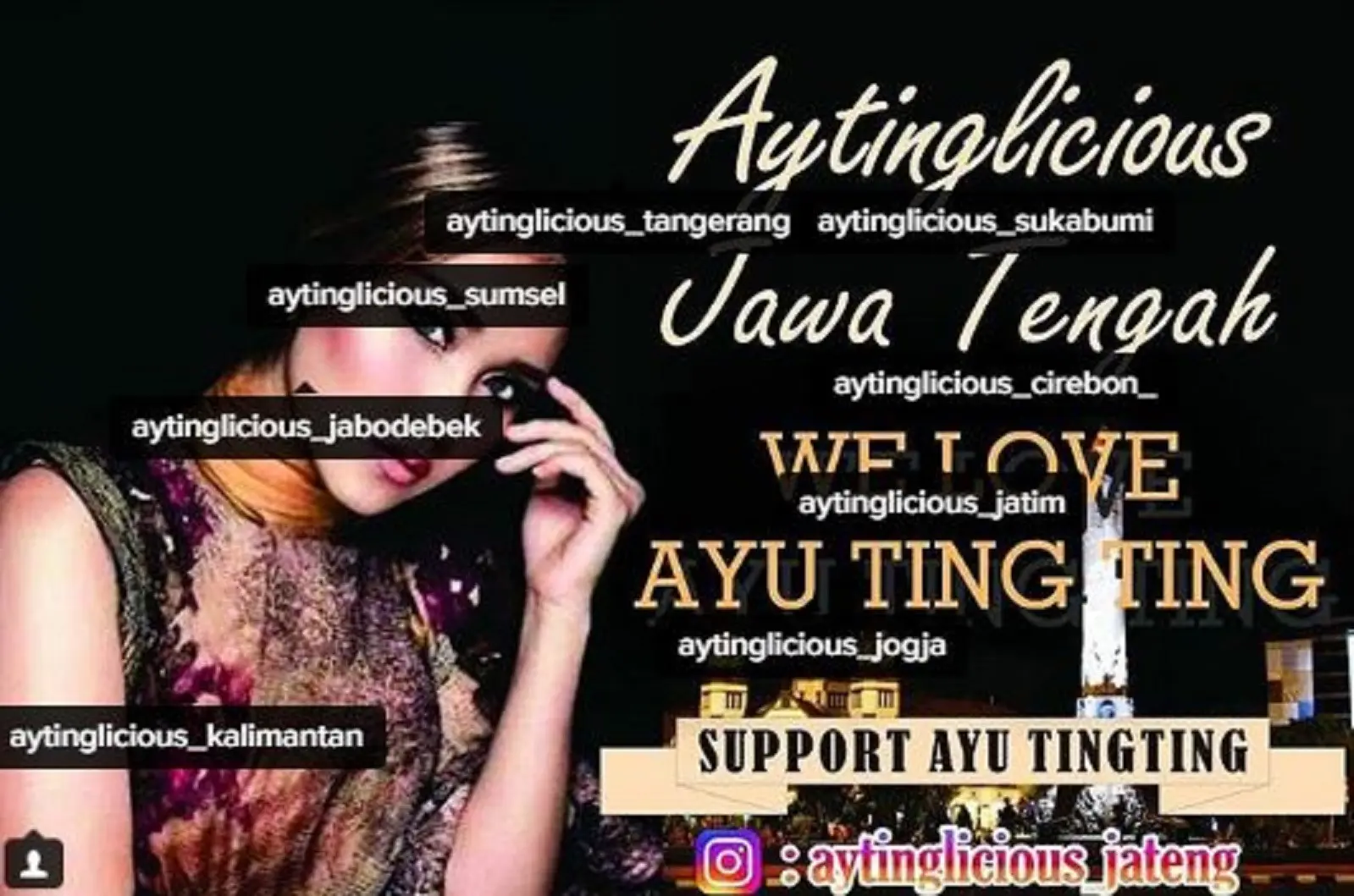 Umi Kalsum mengunggah fans Ayu Ting Ting di sejumlah daerah (Instagram/@mom_ayting92_)