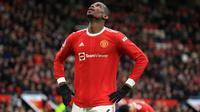 Paul Pogba meninggalkan Manchester United atau MU setelah kontraknya habis pada akhir Juni 2022. (Lindsey Parnaby/AFP)