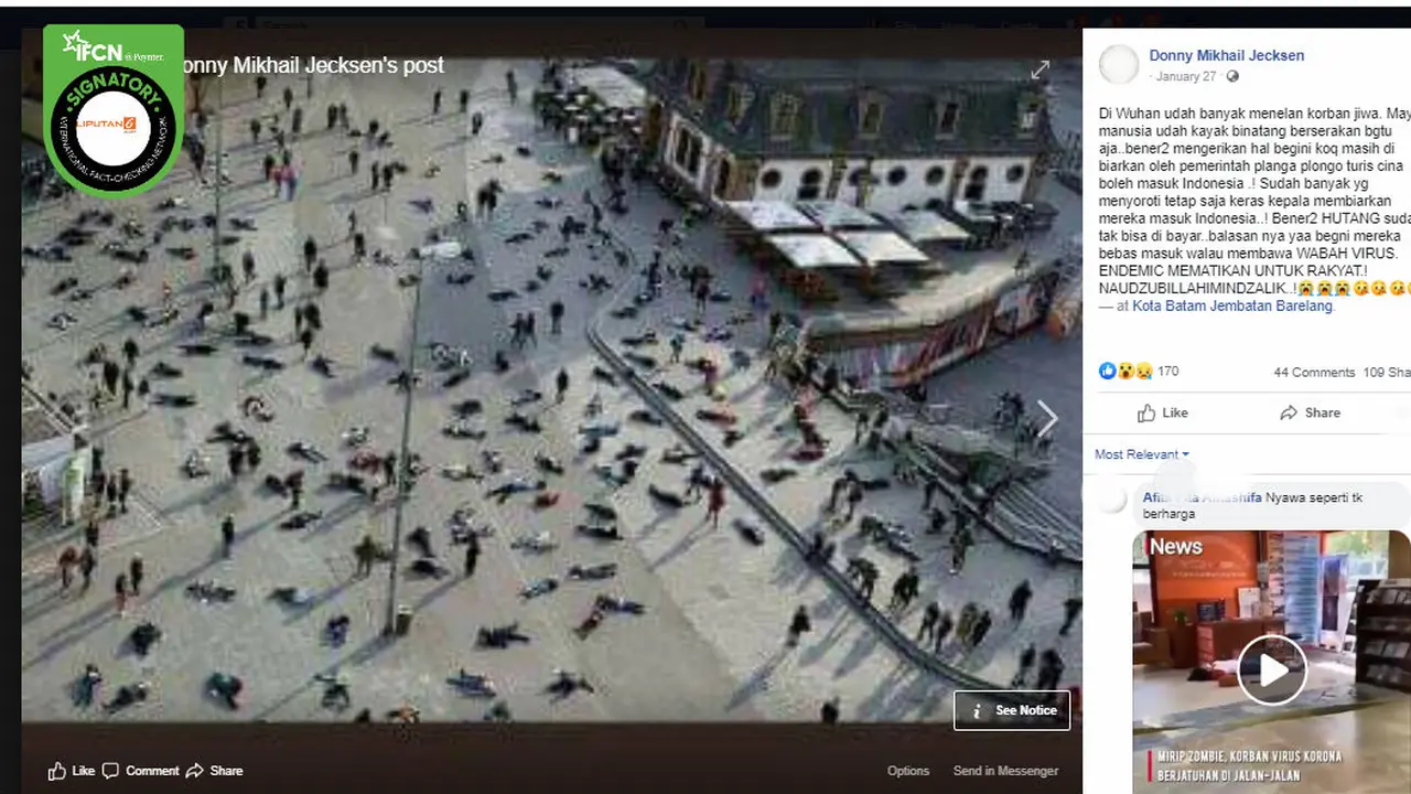[Cek Fakta] Kala Foto Peringatan Korban Nazi Diklaim Jasad Korban Virus Korona Berserakan di Wuhan