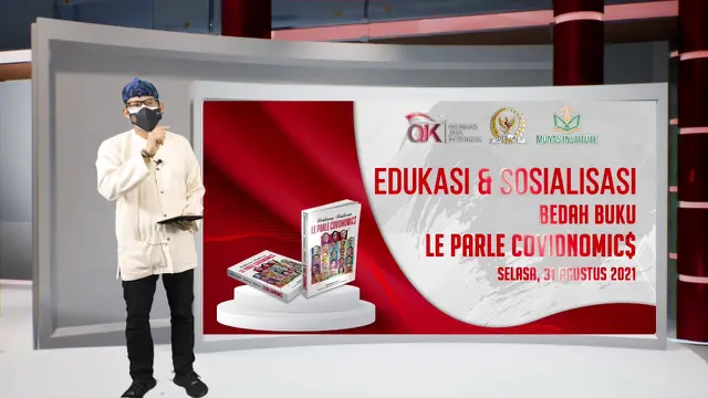 Menparekraf Sandiaga Uno saat menyampaikan gagasannya dalam bedah buku yang berjudul 'Le Parle Covidnomics'. (Istimewa)