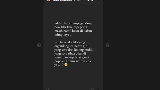 Tata Janeeta Berkali-Kali Mimpi Aneh Jelang Melahirkan