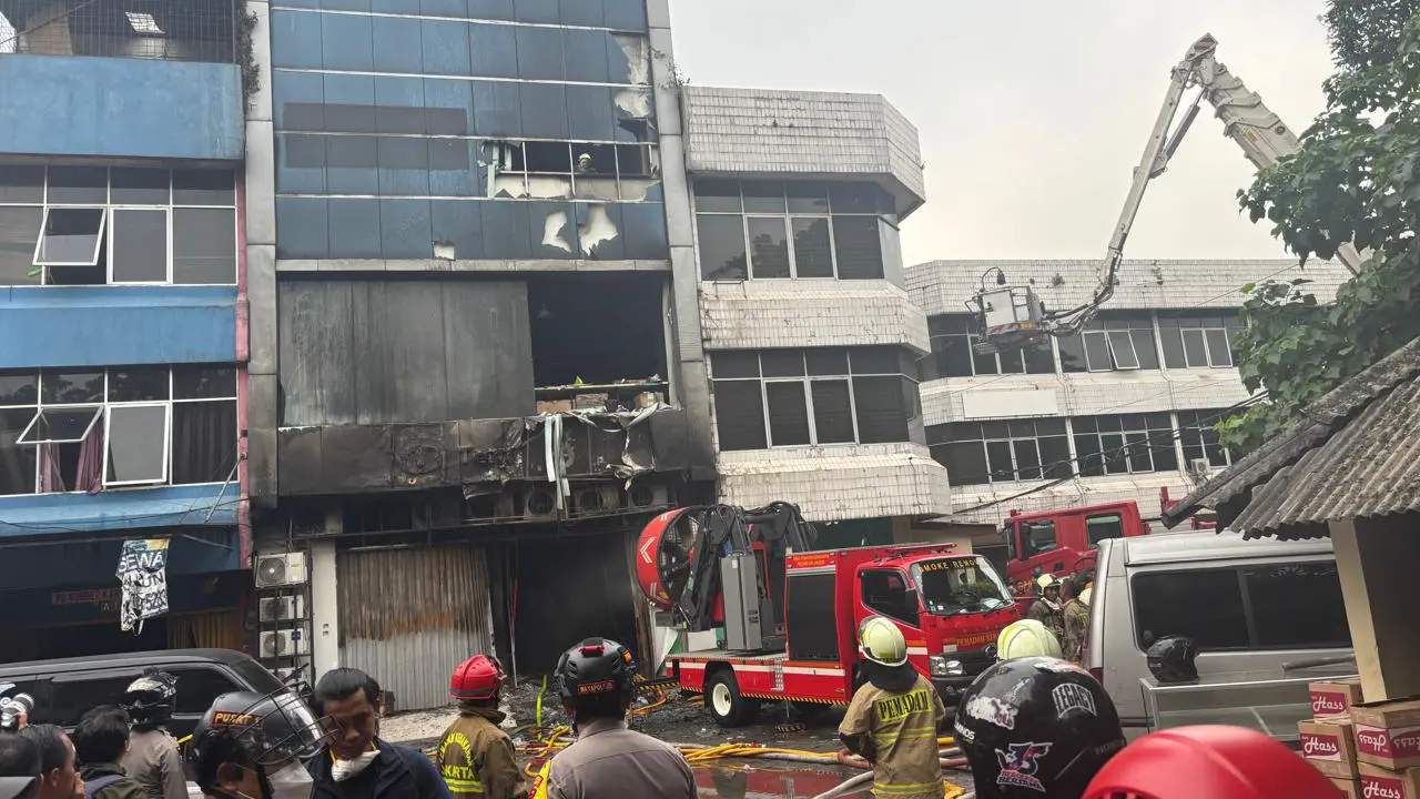 Kebakaran Gedung PT Terra Drone di Cempaka Baru, Cempaka Putih, Jakarta Putih.