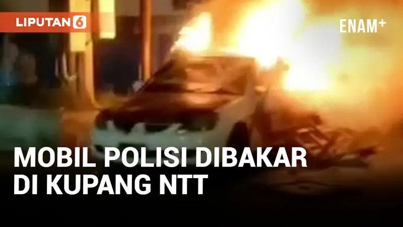 Pertandingan Futsal Rusuh, Mobil Polisi Dibakar di Kupang, NTT.