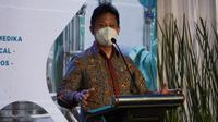 Menteri Kesehatan RI Budi Gunadi Sadikin dalam acara 'Kick Off Change Source Penggunaan Bahan Baku Obat Dalam Negeri dilaksanakan di PT. Kimia Farma Sungwun Pharmacopia, Cikarang, Bekasi pada Kamis, 2 Juni 2022. (Dok Kementerian Kesehatan RI)