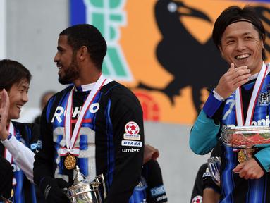J1 League yang dimulai sejak tahun 1993 hingga kini telah berusia 30 tahun di musim 2023. Selama tiga dekade telah banyak pemain hebat yang layak disebut sebagai legenda di J1 League berkat aksi-aksi terbaik mereka. Seperti tiga pemain berikut ini dengan capaian rekornya masing-masing. (AFP/Toshifumi Kitamura)