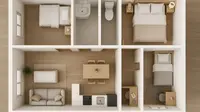 7 Gambar Rumah Minimalis 6x8 Kamar 3, Jadi Hunian Idaman Anak Muda di 2025