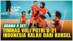 Pertandingan seru tersaji di Kejuaraan Dunia Voli Putri U-21! Timnas Indonesia U-21 yang sempat unggul harus rela kehilangan kemenangan setelah Korea Selatan melakukan comeback dramatis.