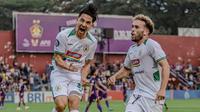 Selebrasi emosional Kim Kurniawan (kiri) setelah mencetak gol ke gawang Persik Kediri, Selasa (23/8/2022) dalam lanjutan pekan keenam BRI Liga 1 2022/2023. (Dok. PSS Sleman)