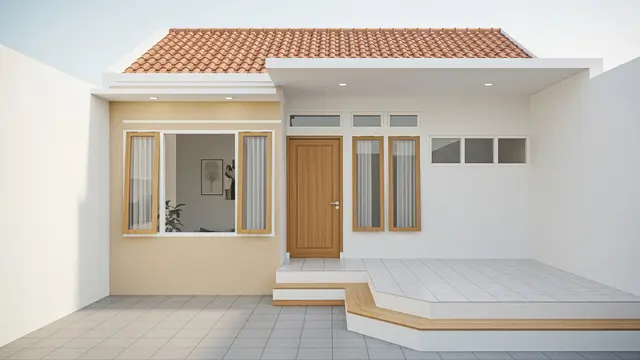 Gambar Rumah Sederhana 6x8 Meter dengan Atap Limas/Ilustrasi AI