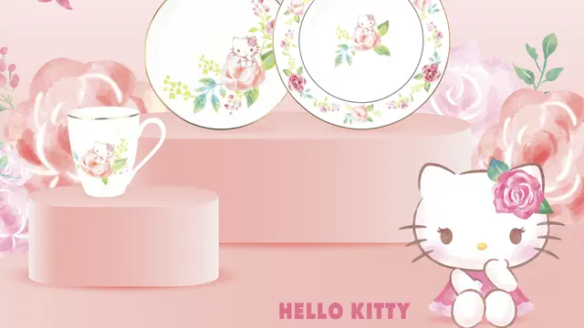 Special Launching Hello Kitty Rose Garden dan Hello Kitty Japanese Style Pop Kolaborasi Exclusive ZEN Tableware dengan Sanrio Jepang