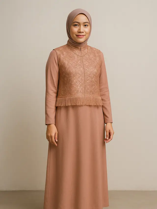 Outer Brokat tanpa Lengan untuk Gamis, Praktis dan Hasilnya Mewah (Foto: ChatGPT)