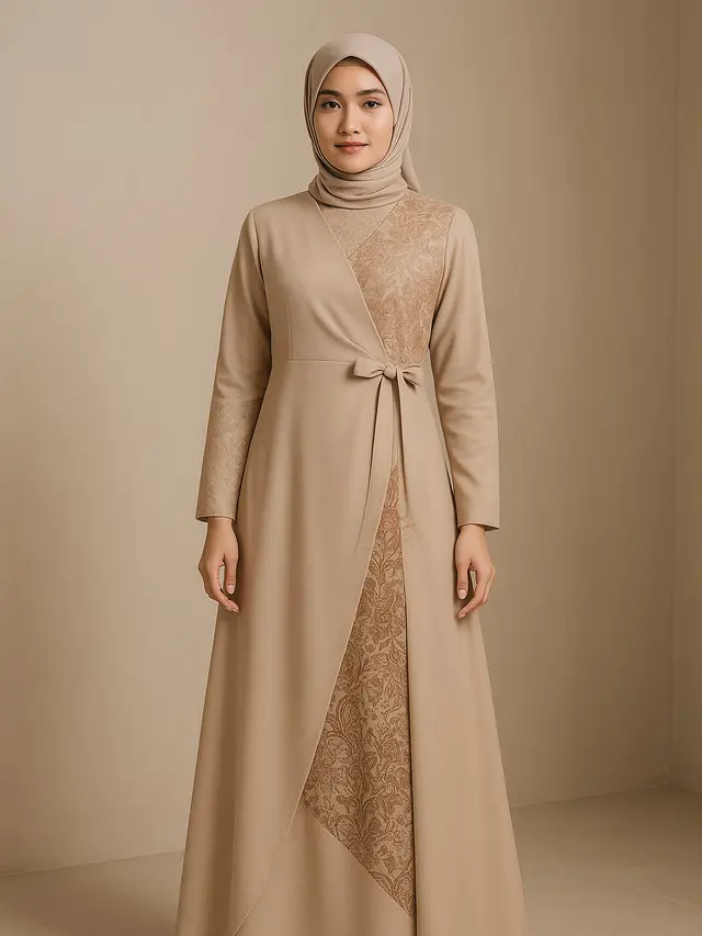 7 Model Gamis Batik Kombinasi untuk Wanita Usia 40-an,Tampil Elegan dan Kekinian