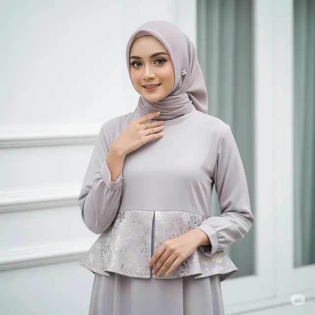 Gamis Peplum Brokat Mini
